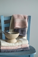 6'Lı Lotus Ekru/Blush/Koyu Gri Havlu Seti 50x90 CM