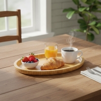 Bambu Oval Sunumluk Küçük Boy