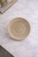 Luimera Küçük Hasir Yuvarlak Dekoratf Tabak Beyaz 23X23cm