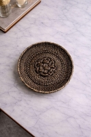 Luimera Küçük Hasir Yuvarlak Dekoratif Tabak Siyah 23X23cm