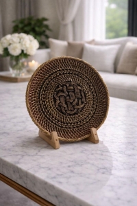 Luimera Küçük Hasir Yuvarlak Dekoratif Tabak Dk 23X23cm