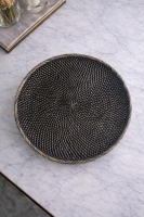 Luimera Büyük Hasir Yuvarlak Dekoratif Tabak Siyah 30X30cm