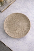 Luimera Büyük Hasir Yuvarlak Dekoratif Tabak Beyaz 30X30cm