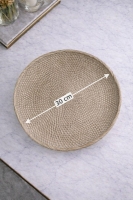 Luimera Büyük Hasir Yuvarlak Dekoratif Tabak Beyaz 30X30cm