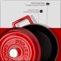 Lava Yuvarlak Trendy 20 Cm Tencere Kirmizi