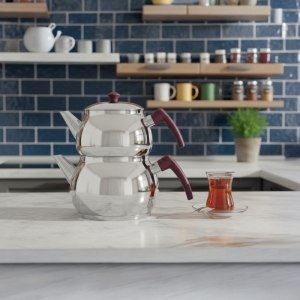 Akdeniz Minti Boy Küre Çaydanlik Takimi Mor Bakalit