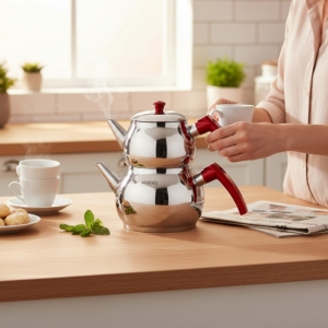 Akdeniz Orta Boy Küre Çaydnlik Takimi Bakalit Kulp