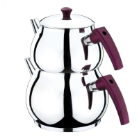 Akdeniz Aile Boy Küre Çaydanlik Takimi Bakalit Kulp