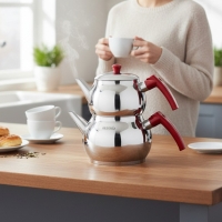 Akdeniz Jumbo Boy Küre Çaydanlik Takimi Bakalit Kulp