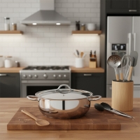 Oms 24 X 8 Cm Cam Kapak Basik Tencere