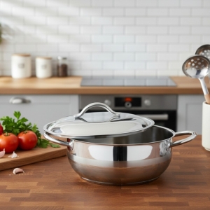 Oms 36X14cm Çelik Kapak Basik Tencere