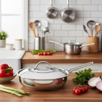 Oms 24 X 6 Cm Tek Kulp Çelik Tava (Kapakli)