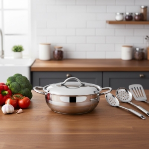 Oms 32X12cm Çelik Kapak Basik Tencere