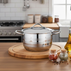 Oms 32X20cm Çelik Kapak Derin Tencere