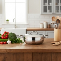 Oms 30X10cm Çelik Kapak Basik Tencere