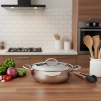 Oms 34X12cm Çelik Kapak Basik Tencere