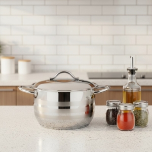 Oms 26 X 16 Cm Çelik Kapak Derin Tencere