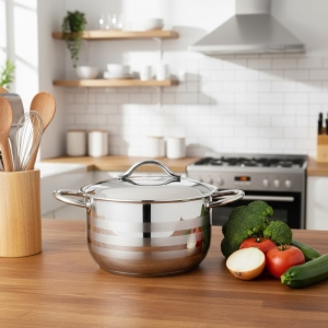 Oms 30X20cm Çelik Kapak Derin Tencere