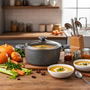 Oms Granit 22 X 11,5 Cm Derin Tencere  (Cam Kpk)