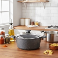 Oms Granit 24 X 12 Cm Derin Tencere (Cam Kpk)