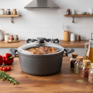 Oms Granit 26 X 12,5 Cm Derin Tencere (Cam Kpk)