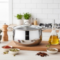 Oms 26 X 16 Cm Cam Kapak Derin Tencere