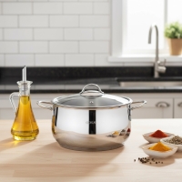 Oms 18X10cm Cam Kapak Derin Tencere