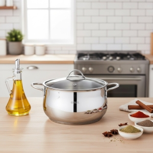 Oms 24 X 14 Cm Cam Kapak Derin Tencere