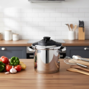 Oms 7 Lt Matik Silindir Düdüklü Tencere. Sade