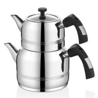 Oms - 4 Pcs Kusakli Çaydanlik Takimi Bakalit Kulp Large