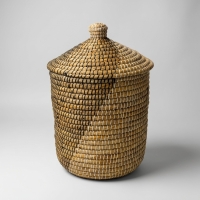 Panali Beyaz&Siyah Çamair Sepeti Küçük Pnlscp54