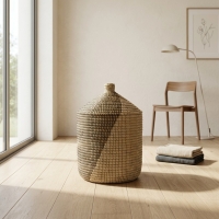 Panali Beyaz&Siyah Çamasir Sepeti Büyük Pnlscp54