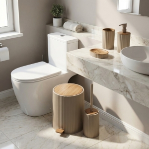 Okyanus Kovali 5'Li Banyo Seti Vizon&Ahsap