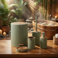 Okyanus Kovali 5'Li Banyo Seti Yesil-Ahsap