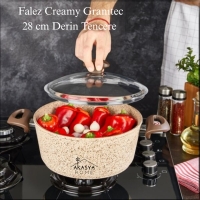 Falez Creamy Granitec 28 Cm Derin Tencere Cre3020