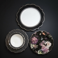 Pink&More Black Tulip 6 Kslk.24 Prç.Yemek Takimi