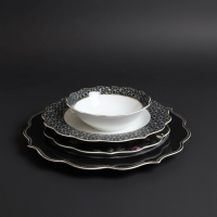 Pink&More Black Tulip 6 Kslk.24 Prç.Yemek Takimi