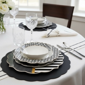 Pink&More Black Mesh 6 Kslk.24 Prç Yemek Takimi