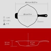 Lava Yuvarlak Sapli Izgara Tava 28 Cm