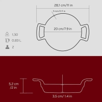 Lava Yuvarlak Kulplu Sahan 20 Cm  Kirmizi 21452