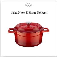 Lava Yuvarlak Trendy 24 Cm Tencere Kirmizi