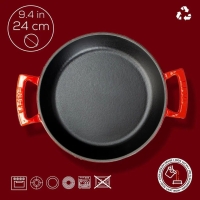 Lava Yuvarlak Kulplu 24 Cm Sahan Kirmizi 24231