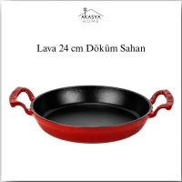 Lava Yuvarlak Kulplu 24 Cm Sahan Kirmizi 24231