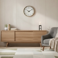 Regal Klik Simplex Modern  Ahsap Görünümlü Duvar Saati Kahve