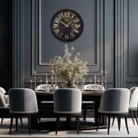 Regal Dünya Haritali Netal Duvar Saati Siyah