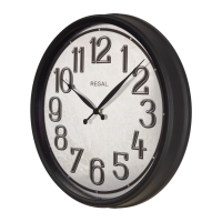 Regal Gümüs Metal Eskitme Duvar Saati Siyah 50 Cm