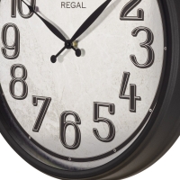 Regal Gümüs Metal Eskitme Duvar Saati Siyah 50 Cm