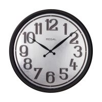 Regal Gümüs Metal Eskitme Duvar Saati Siyah 50 Cm