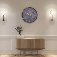 Regal Dünya Haritali Metal Eskitme Saat 50 Cm