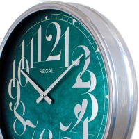 Regal Metal Parlak Yesil Duvar Saati 50 Cm